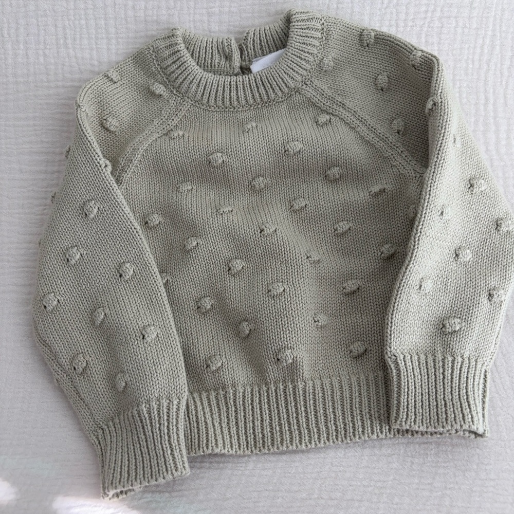 Cozy Knit Sweater in sage green